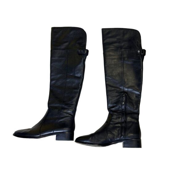 BCBG MAXAZRIA Black Leather Over the knee boots - Picture 1 of 16